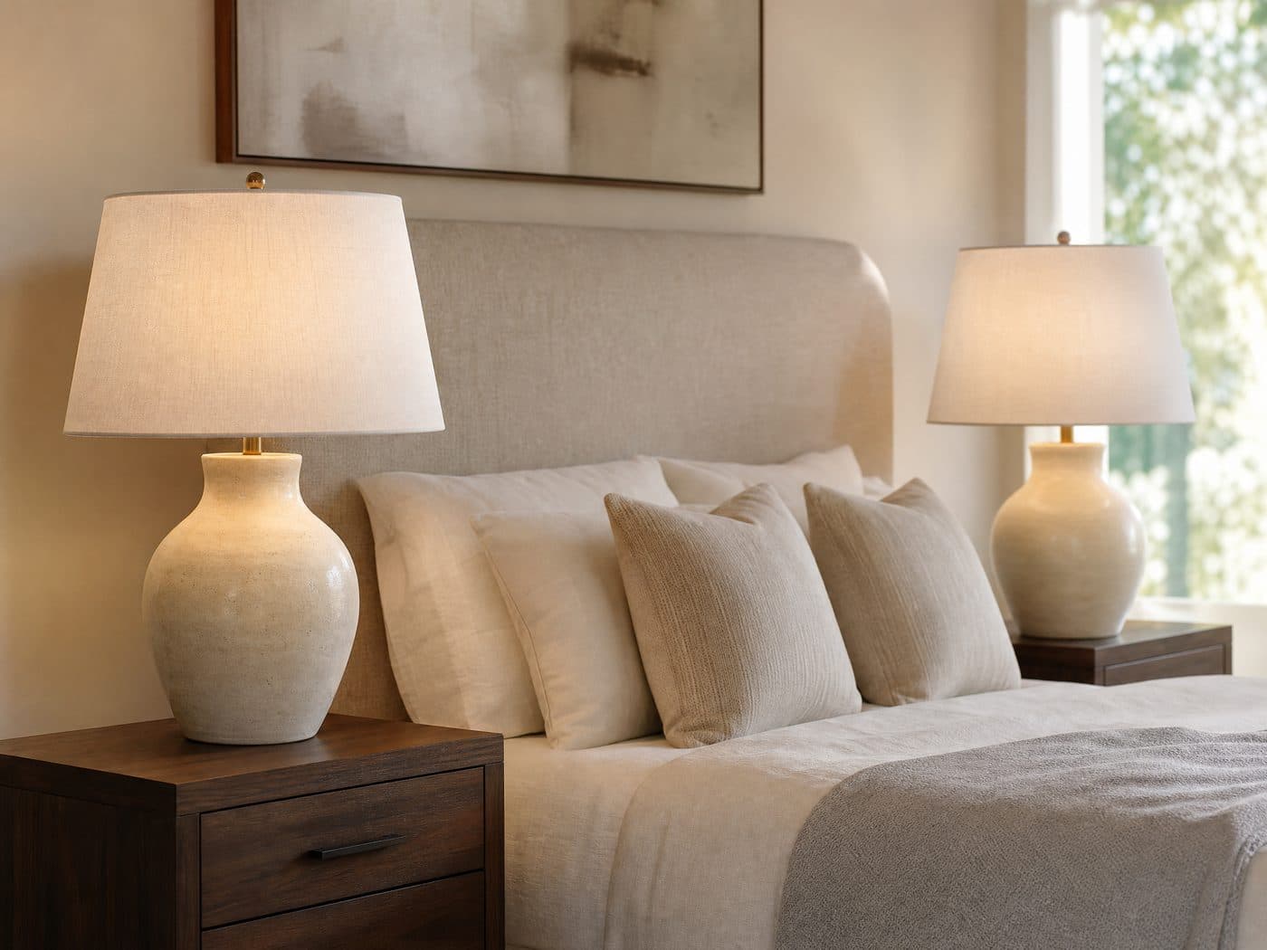 Ceramic Table Lamp Pair